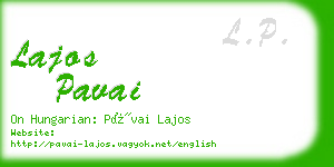 lajos pavai business card